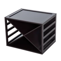 HOMCOM X-design Wine Rack Wooden Stackable Cube Freestanding 16 Bottles Brown(m-9)