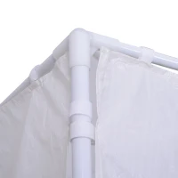 Outsunny 2pc 9.6'L x 6.3'H Canopy Gazebo Side Panel Party Tent Outdoor Shelter Side Panel Wall with Straps White(m-8)