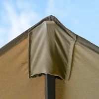 Outsunny Patio Umbrella 15' Steel Rectangular Outdoor Double Sided Market with base, UV Sun Protection & Easy Crank for Deck Pool Patio, Coffee(m-13)