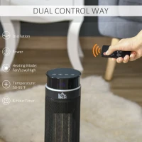 HOMCOM Compatible for HOMCOM Ceramic Tower, Indoor Space Heater with 42 Degree Oscillation, Remote Control, 8H Timer, Tip-Over & Overheating Protection, 750W/1500W HOMCOM 820-251V81(m-6)