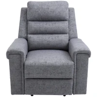 HOMCOM Modern Recliner Chair Linen Fabric Single Sofa Home Theater Seating with Overstuffed Armrest and Back, Grey(m-11)
