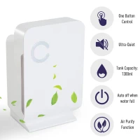 HOMCOM 43oz Capacity Electric Mini Dehumidifier Air Drying Moisture for 215 sq ft Portable Quiet Home Office Basement Bathroom Absorber(m-4)