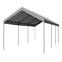 Outsunny 10' x 20' Heavy Duty Outdoor Carport Awning/Canopy with Weather-Fighting Material & Anchor Kit, Grey(m-1)
