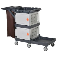 HOMCOM Commercial Janitorial Cleaning Cart Housekeeping Trolly for Hotel  Restaurant(m-2)
