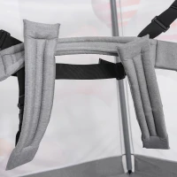 Qaba Kids Trampoline Mini Bouncer Jumper w/ Enclosure Net Elastic Safety Harness(m-8)
