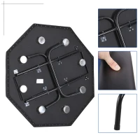 Soozier 47" 8 Player Octagon Poker Table with Cup Holders Folding Top - Blue(m-5)