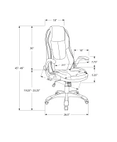 Monarch Gaming-Style High-Back Office Chair with Fixed Arm Rests and Extra Padding - Black Leather-Look(m-4)