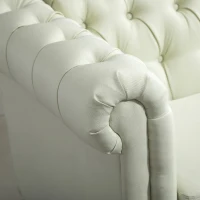 HOMCOM 2-Seater Oversize Loveseat Linen Fabric Sofa Couch 72.8 Inches with Rubberwood Legs & Rolled Arms for Living Room, White(m-14)