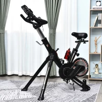 Soozier Upright Stationary Exercise Bike Indoor Cycling Bike w/ LCD Monitor(m-1)