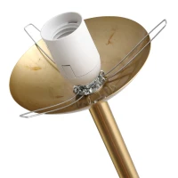 HOMCOM Modern Floor Lamp Standing Lamp Foot Switch E26 Socket Metal Glass Shade Golden(m-6)