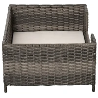 PawHut Rattan Pet Bed Raised Wicker Dog Sofa for Doggy and Cat Indoor & Outdoor with Soft Washable Cushion Gray(m-8)