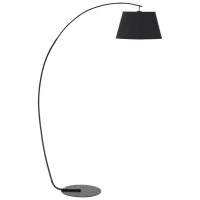 HOMCOM Arched Floor Lamp, Modern Standing Lamp with Foot Switch & Metal Base, Corner Reading Lamps Tall Pole Light for Office Bedroom Living Room, Black(m-1)