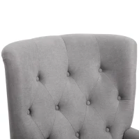 HOMCOM Linen Fabric Manual Recliner with Vibrating Massage and Wired Remote Control, Light Grey(m-14)