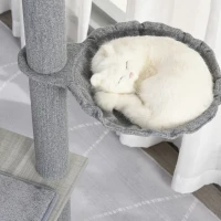 PawHut Multi-Level Cat Tree Condo with Sisal-Covered Scratching Posts, Sleeping House, and Fun Laying Basket for Kittens(m-9)