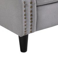 HOMCOM Reclining Manual Sofa Chair with 135 Degree Pushback, and Retractable Footrest, Grey(m-15)