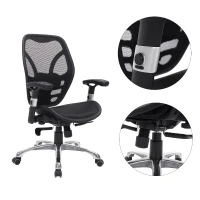 HomCom Mesh Ergonomic Home Office Desktop Computer Chair - Black(m-10)