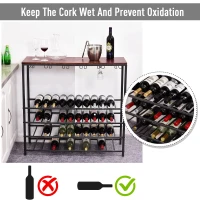 HOMCOM Industrial 40 Bottles Wine Rack w/ Stemware Storage Wood Free-standing Displayer(m-6)