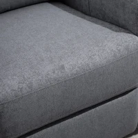 HOMCOM Modern Recliner Chair Linen Fabric Single Sofa Home Theater Seating with Overstuffed Armrest and Back, Grey(m-18)