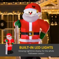 HOMCOM 8ft Christmas Inflatable Santa Claus with Toy List, Outdoor Blow-Up Yard Decoration with LED Lights Display(m-4)