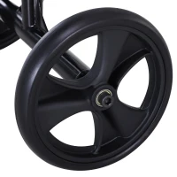 HOMCOM Medical Foldable Steerable Leg Knee Walker Scooter with Basket Attachment - Black(m-10)