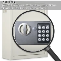 HOMCOM 40 Key Steel Wall-Mounted Lockable Key Safe Lock Box Cabinet with Key Tags & Programmable Pin Security - White(m-5)