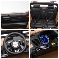 Aosom 12V Kids Electric 2-Seater Ride On Police Car SUV Truck Toy with Parental Remote Control & MP3 Sound, Tan(m-11)