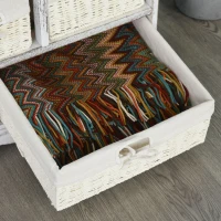 HOMCOM Wooden Shoe Bench with Cushion, Entryway Bench with 5 Removable Storage Baskets for Entryway, Living Room, Cream White(m-11)