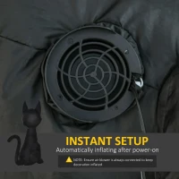 HOMCOM 4.1 ft Inflatable Halloween Black Cat,  Outdoor LED Lighted Yard Party Decoration, Waterproof(m-6)