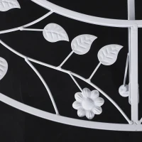 Outsunny 3 Tier Plant Stand Metal Butterfly Leaf Outdoor Potted - White(m-11)