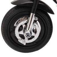 Aosom 6V Kids Motorcycle Dirt Bike Electric Battery-Powered Ride-On Toy Off-road Street Bike with Music & Horn Buttons, Stable 3-Wheel Design, & Rear Storage Space, Black(m-12)