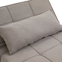 HOMCOM 4-In-1 Design Convertible Sofa Tea Table Lounge Chair Single Bed with 5-Level Adjustable Backrest, Footstool and Metal Frame for Living Room Bedroom, Light Brown(m-10)