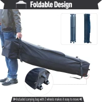 Outsunny 10' x 20' Pop Up Canopy Tent, Instant Sun Shelter, Tents for Parties, Height Adjustable, with Wheeled Carry Bag, for Outdoor, Garden, Patio, Dark Blue(m-5)