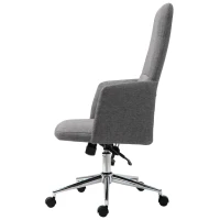 Vinsetto High Back Office Computer Chair with Breathable Fabric, Padded Armrest, and Swivel Wheels - Grey(m-14)