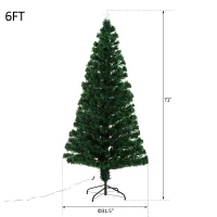 Open Box HOMCOM 6ft Artificial Pre-Lit Fiber Optic Holiday Christmas Tree with 28 LED Lights(m-4)