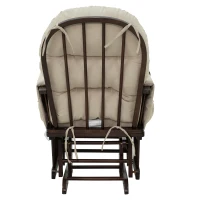 HOMCOM Nursery Glider Ottoman Set Suede Living Rome Beige(m-5)