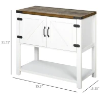 HOMCOM 2-Door Free Standing Sideboard Console Table with Bottom Shelf, Entryway, Oak(m-3)