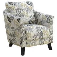 Monarch Plush Transitional Style Farmhouse Accent Armchair - Earth Tone Floral Print(m-1)
