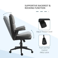 Vinsetto High Back Office Chair Computer Swivel Rolling Task Chair with Height Adjustable Comfortable with Armrests, Black/Deep Grey(m-4)