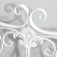 Outsunny Two-Seat Iron Garden Bench Outdoor Metal Patio Loveseat Garden Seat Chair, White(m-8)