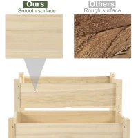 Outsunny Raised Garden Bed, 2-Tier Wood Planter Stand Plant Grow Box, 34"x34"x28"(m-6)
