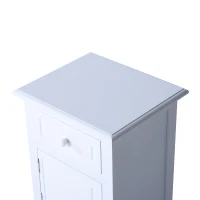 HOMCOM Wood Night Stand Bedroom Bedside End Table with Storage Drawer and Cabinet White(m-7)