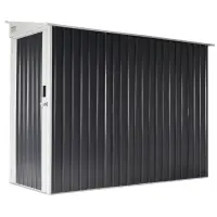 Outsunny 4' x 8' Steel Garden Storage Shed Lean to Shed Outdoor Metal Tool House with Lockable Door and 2 Air Vents for Backyard, Patio, Lawn(m-1)