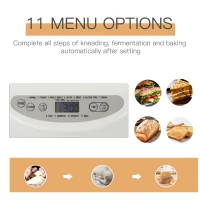 HOMCOM 2 Pound Non-Stick Bread Maker Machine With 11 Menu Settings, 2 Loaf Sizes, 3 Crust Colors, 13h Delay Timer, 1h Warming Function, 550W(m-7)