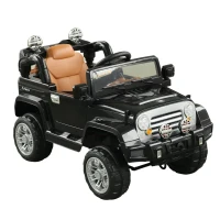 Open Box Aosom Ride On Car Off Road Truck, Dual 6 Volt Electric Battery Powered with Remote Control and MP3, Black(m-1)