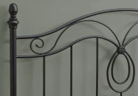 Monarch 60" Arched Scroll Vertical Slat Black Finish Metal Motif Headboard - Fits Full or Queen Size Bed Frame(m-3)