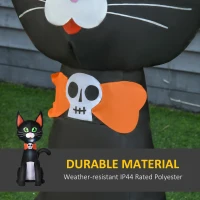 HOMCOM 4.1 ft Inflatable Halloween Black Cat,  Outdoor LED Lighted Yard Party Decoration, Waterproof(m-5)