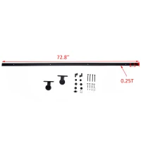 HOMCOM Modern 6FT Interior Sliding Barn Door Kit Hardware Set - Black Carbon Steel(m-3)