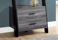 Monarch 69" Contemporary Wood Grain-Look 4-Shelf Ladder Bookcase with Storage Drawers - Black / Grey Tones Finish(m-3)