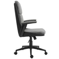 Vinsetto High Back Office Chair Computer Swivel Rolling Task Chair with Height Adjustable Comfortable with Armrests, Black/Deep Grey(m-10)