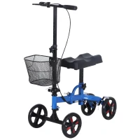 HOMCOM Portable Knee Scooter Crutch  Alternative W/ Non-Marking Wheel(m-2)